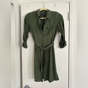 Banana Republic Army Green Shirt Dress